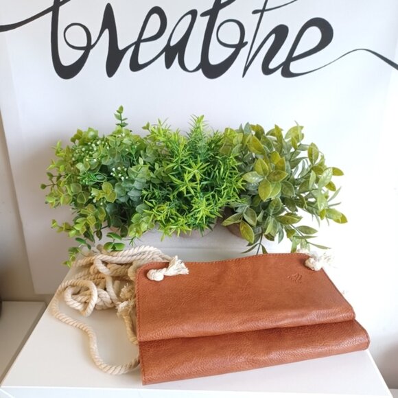 Boho Vegan Leather Plant Hangers | Set of 2 | Decorative Hanging Planters 8.6” - Picture 2 of 7